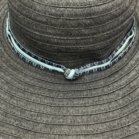 Vera Bradley Women’s Midnight Houndstooth Straw Hat Beach Sun Floppy Hat - Picture 2 of 4